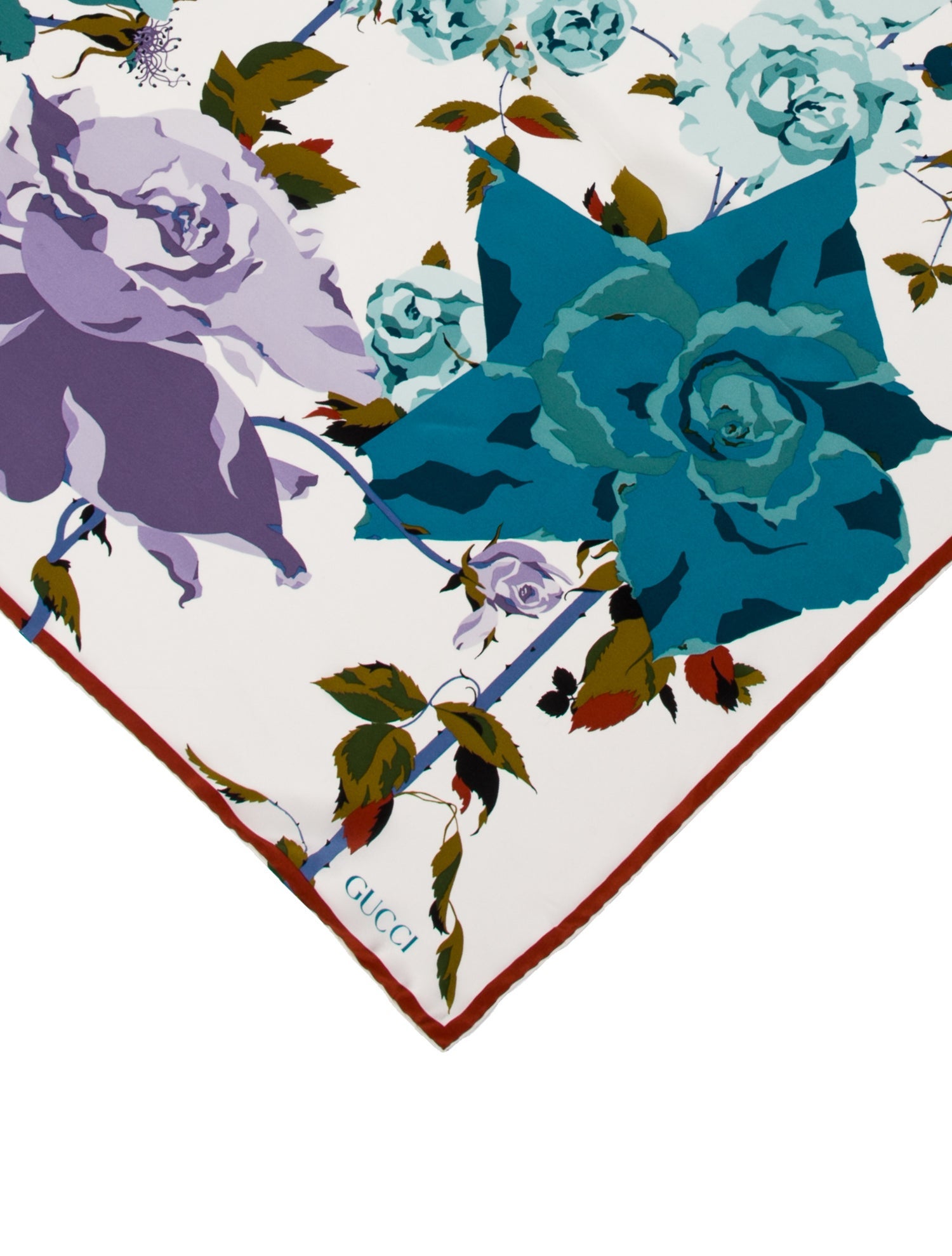 Gucci Silk Floral Print Scarf